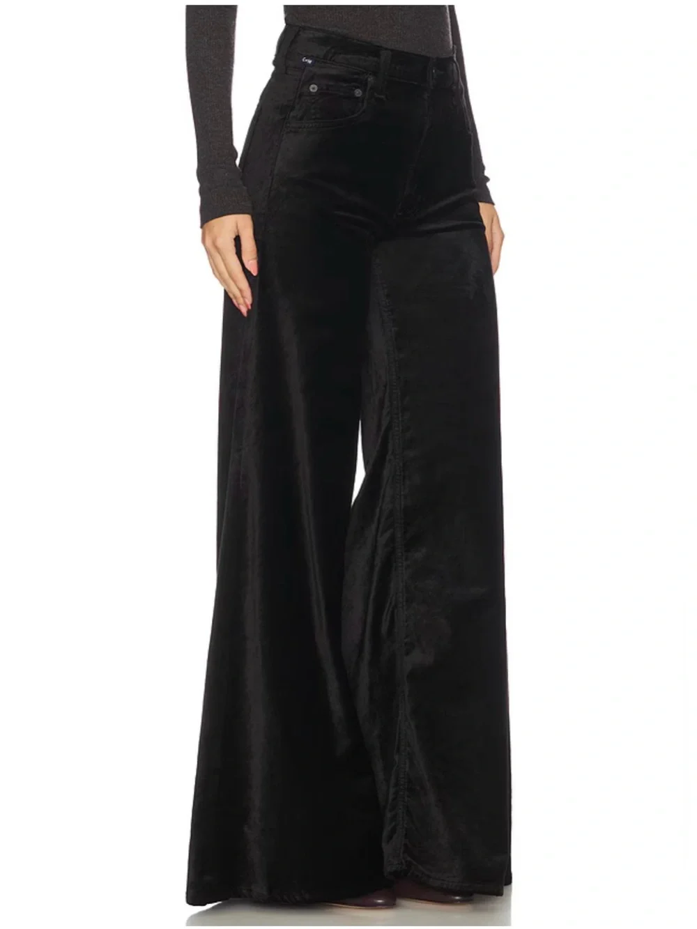 Citizens of Humanity Amari Ultra in Black Velvet Wide Leg Pants Women’s Size 27